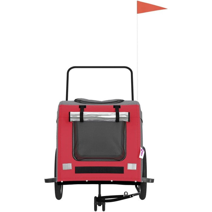 Фарм-причіп для собак Gecheer, чорний, Oxford-тканина, 68x134x73 см, червоний