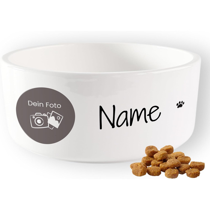 Персоналізована миска для собак GRAZDesign з фото та іменем, керамічна, 1л, 1000мл, подарунок для власника собаки