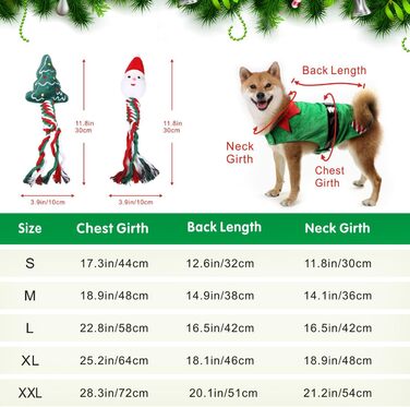 Костюм для собак на Різдво Idepet з іграшкою-тросом та світлодіодами, карнавальний костюм для собак та котів, XX-Large