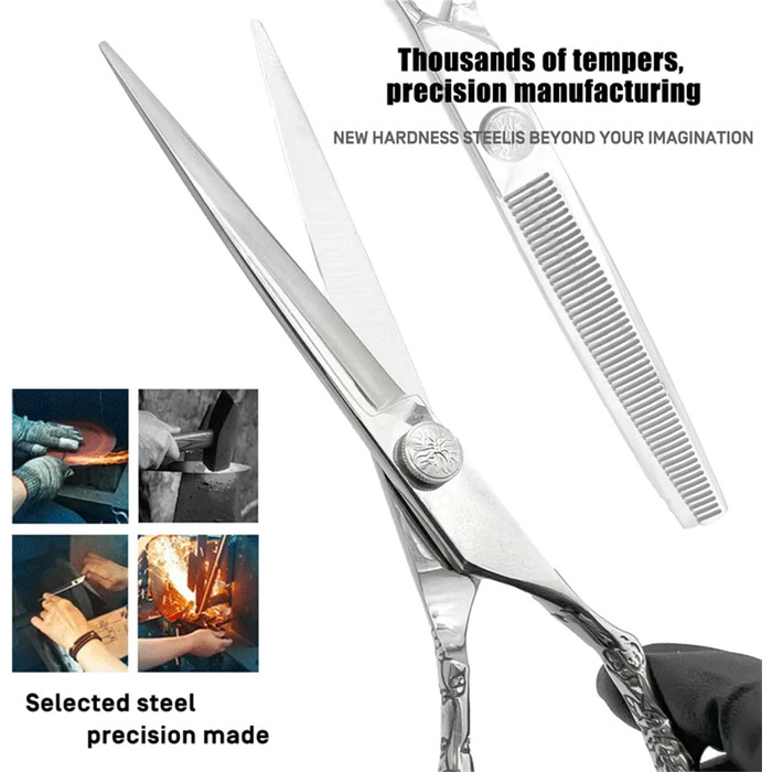 Професійна вигнута ножиця для грумінгу собак та котів з нержавіючої сталі 440C (7.5 дюймів)
