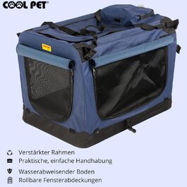 Переносна складана переноска для собак 91x64x64 см, блакитна