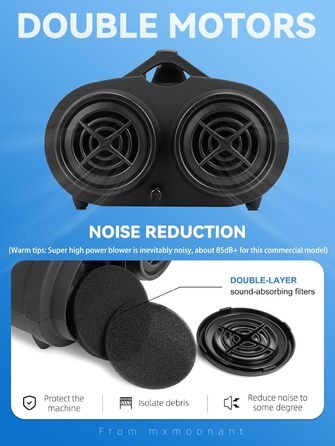 Сушарка для собак Mxmoonant 3500W з подвійним мотором - для великих і довгошерстих собак, професійний догляд за тваринами, 4 насадки та велика щітка