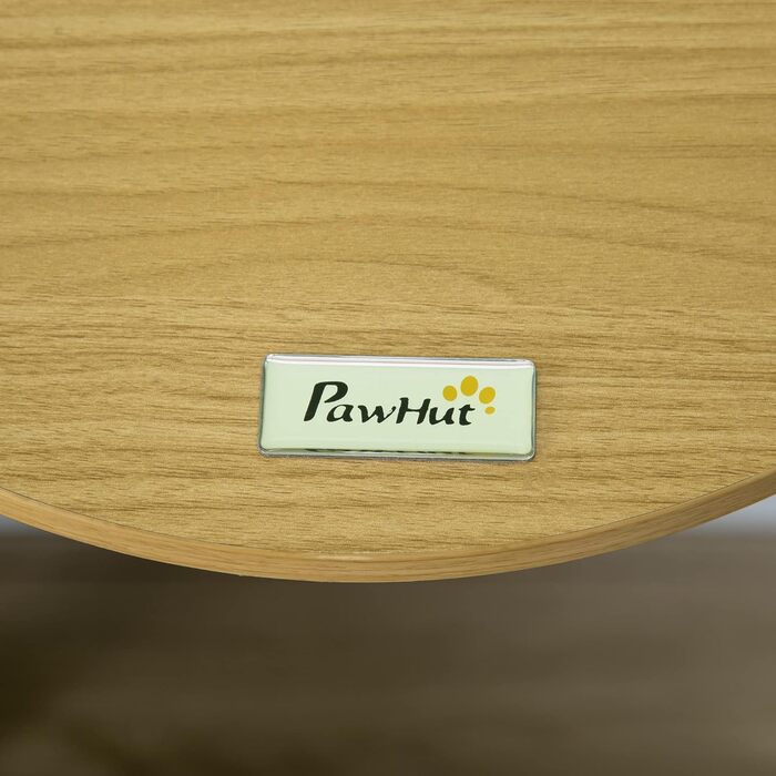 PawHut настінна лежанка для котів, гамаки, платформа з подушкою, меблі для котів, дерево (дуб), кремово-біла, Ø34x10,5 см