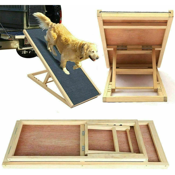 Дерев'яна рамка для собак та котів, складана, портативна, 4-ступенева, регульована висота, 100 x 40 см