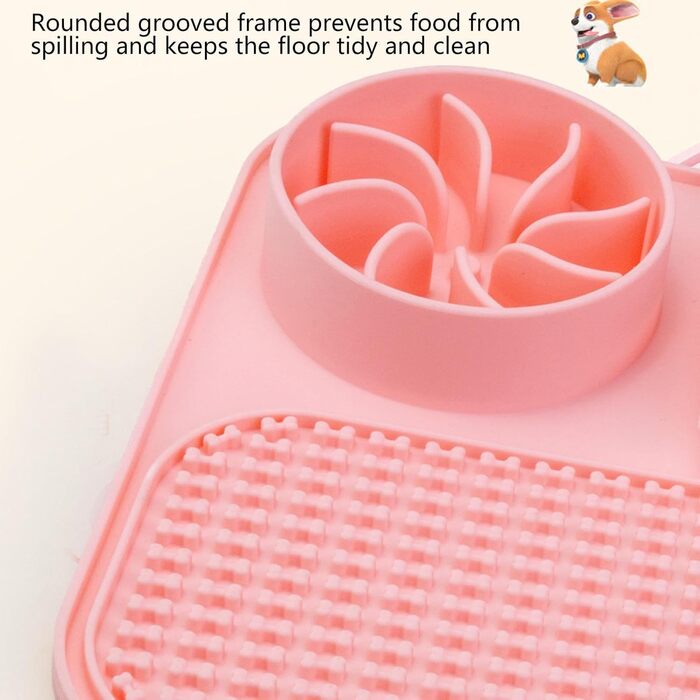 Лежанка-лежак для собак з повільним годуванням, інтерактивна іграшка-лежак | Годівниця-пазл для собак | Лежак для собак (Рожевий, універсальний розмір)