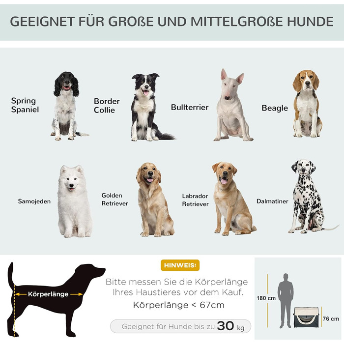 PawHut переносна переносна клітка для собак, транспортна коробка для тварин, 5 розмірів (темно-сірий, L)