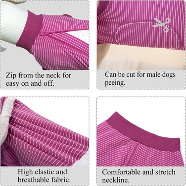 Операційний боді для собак після операції: захист від лизання, для кастрації, для кобелів та сук, медичний боді, захист рани, розмір S, колір фуксія