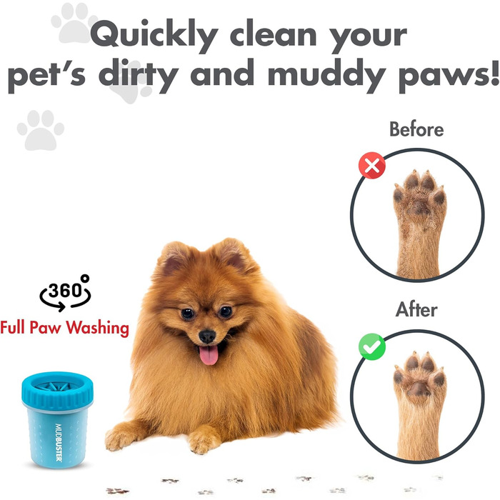 Dexas MudBuster: портативний очищувач лап для собак, розмір S, блакитний, PW700312