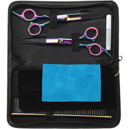 Набір професійних ножиць для грумінгу домашніх тварин: ножиці для стрижки шерсті собак, ножиці для розрідження, вигнуті ножиці, універсальні ножиці