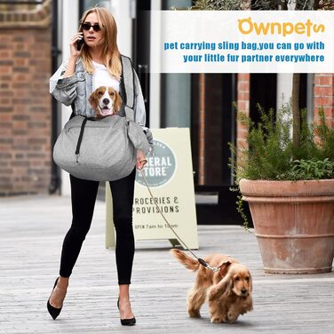Сумка-переноска для собак Ownpets, до 11 кг, реверсивна, з регульованим ременем і плечовою накладкою для прогулянок