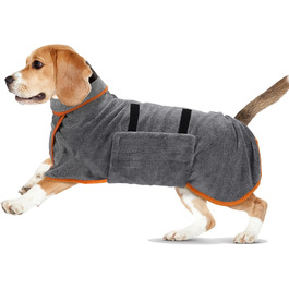 Рушник для собак великих порід, халат після купання з клямками, швидко поглинає воду, розмір S