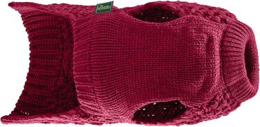 Теплий пуловер для собак HUNTER Malmö, бордовий, з в'язаним візерунком, для оптимальної посадки, з відбиваючими елементами, можна прати при 30°C, розмір 30