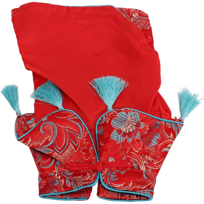 Костюм для собак та котів у китайському стилі Чеонгсам з атласу, Tang Anzug, розмір M. Елегантний дизайн, м'який бавовняний матеріал, святковий одяг для Різдва та свят.