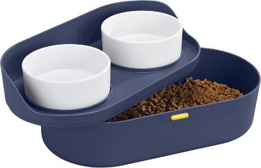 Набір мисок для собак Navaris (2 шт) - піднята годівниця для собак, блакитний колір
