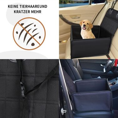 Автомобільний аксесуар для собак CUEMOON: стійкий кріплення на заднє сидіння для малих та середніх собак, чорного кольору