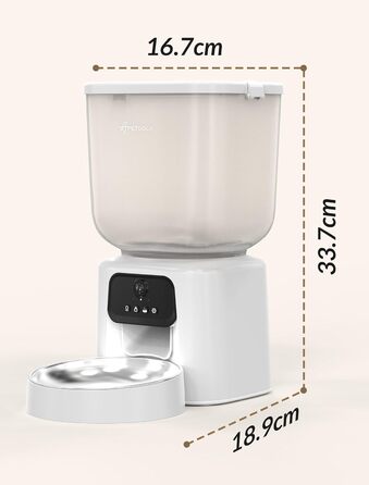 Автомат годування котів з камерою, розумний автомат для котів, 5л, 1–6 прийомів їжі для котів та тварин середніх розмірів з відео