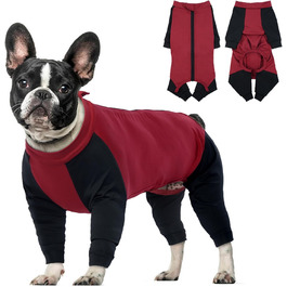 Комбінезон для собак Hjyokuso з ніжками, піжама для собак середніх порід, післяопераційний одяг для собак, червоний