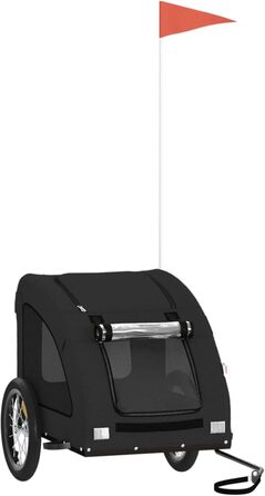 Транспортувальний причіп для собак та котів, 125x63x66 см, Oxford-Gewebe, Model 93959 (Чорний)