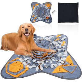 Килимок для собак Snuffle mat HDOELGP – інтерактивна іграшка для пошуку їжі, 70x70 см, сірий