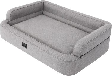Ліжко для собак, корзина для собак, ліжко-кімната для тварин, знімний чохол, сірий колір, XXL (117x79 см)