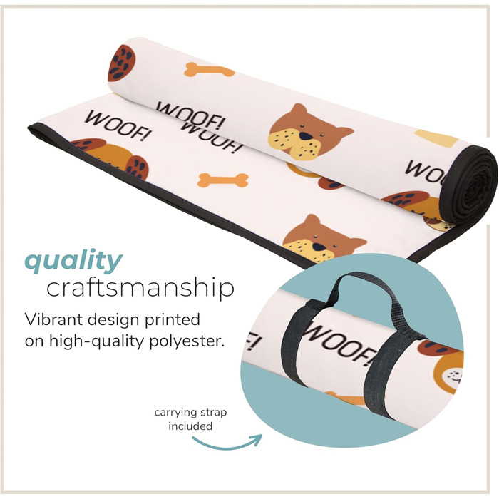 Килимок для тварин у приміщенні та на вулиці 127x152.4 см, зручний, миючий, водовідштовхуючий, ідеальний для пікніків та подорожей, складаний килимок для пляжу, лап та кісток (слонова кістка, коричневий)