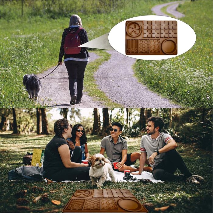 Килимок для повільного годування собак, антистрес, коричневий