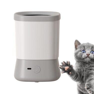 Автоматичний мийка лап для собак - 2 швидкості, захист від бризок, аксесуар для догляду вдома, у подорожах, на природі, сірий