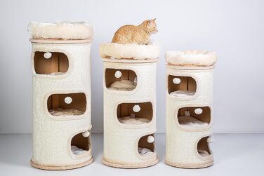 Кігтеточка-стійка Primrose Natural Paradise | З міцним сизалевим килимком | Кремовий | H 110 x Ø 49 см (XXL)