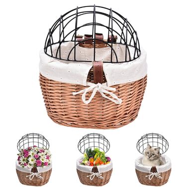 Плетенний кошик для тварин на велосипед: кошик для собак та котів, з металевим каркасом | Weidekorb