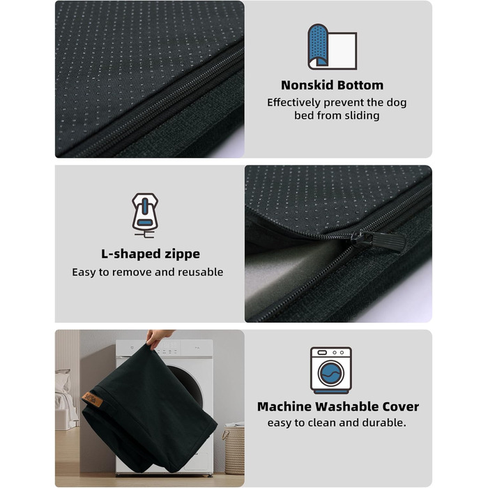 Крісло-ліжко для собак Sytopia XXL, водонепроникне, кошик, 59 кг, для великих собак, для дому та вулиці, 127 см (Чорний)