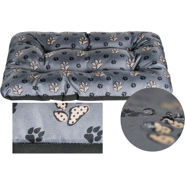 Лежанка для собак SuperKissen24: м'яка, водонепроникна, миється, розмір M, 55x40 см, чорний та сірий колір