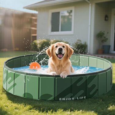 Дитячий басейн для собак та дітей, складаний, з ПВХ, антиковзаюча поверхня, для балкону, великий (80x20 см)