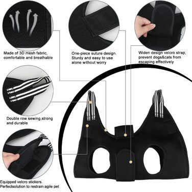 Набір для догляду за тваринами: лежанка-гамак, інструмент для стрижки кігтів, нашийник для грумінгу, фіксатор, петля для грумінгу, дихаюча сумка для тварин, помічник для маленьких тварин, догляд за кігтями (чорний, 5 шт.)