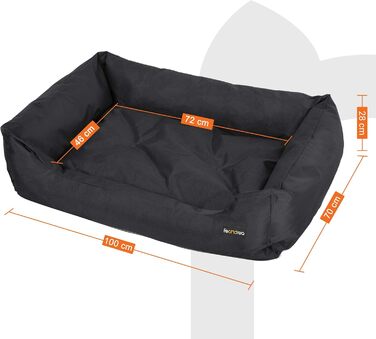 Люкс ліжко для собак Feandrea XL, подушка для собак з оксфордської тканини, нековзке дно, 100x70 см