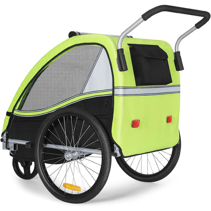 Дитячий причіп Tiggo VS 2 в 1: велосипедний причіп + коляска Jogger, 50202 (зелений лемон)