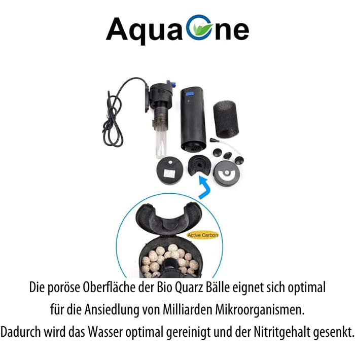 Внутрішній фільтр для акваріума AquaOne CUP-807 з UV-C лампою 7 Вт, до 500 л, продуктивність 700 л/год, фільтруюча помпа з УФ очищенням