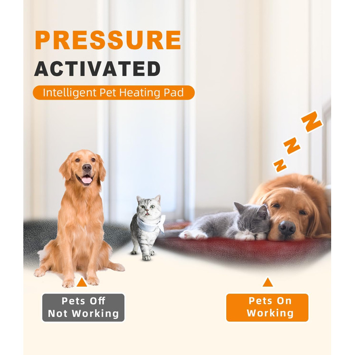 Електричний нагрівальний килимок для собак та котів з регулюванням температури, сірий