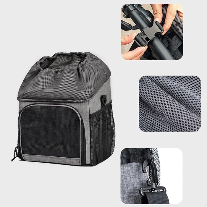 Крісло для собак на велосипеді, дихаючий кошик для собак – легка переносна сумка, просте кріплення для подорожей, гори, задній двір, магазин, кемпінг