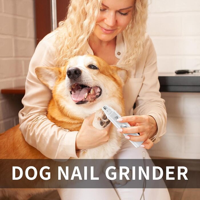 Електричний точило для собачих кігтів, тихий точило для цуценят, ергономічний інструмент для догляду за кігтями домашніх тварин, з 2 рівнями швидкості для великих, середніх та маленьких собак
