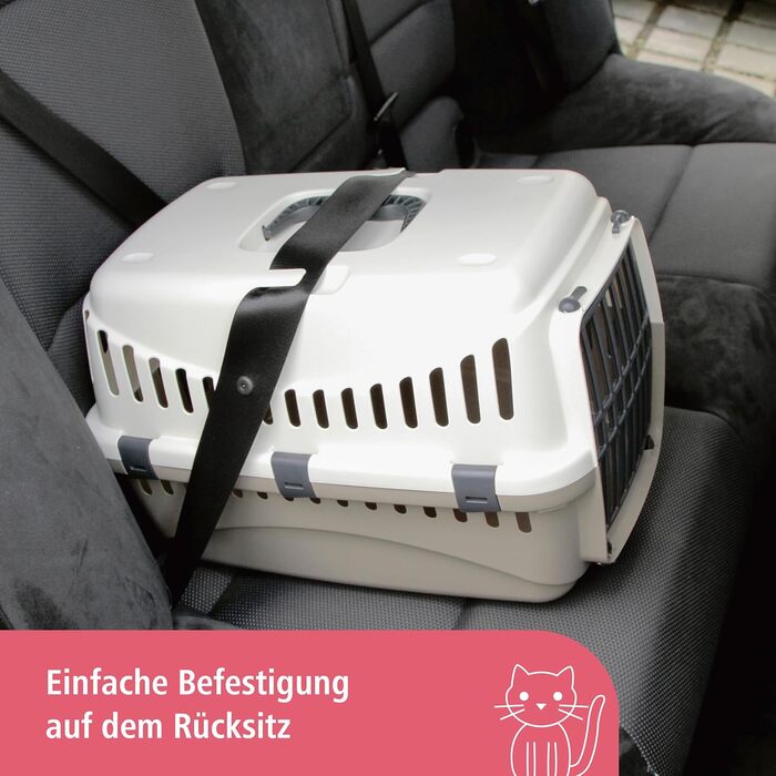 Kerbl Pet Transportbox Expedion: переноска для собак та котів, 45x30x30 см, пластик, до 10 кг, кремовий/taupe