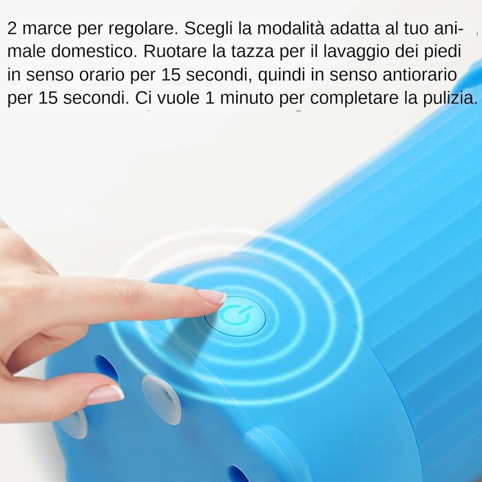 Автоматична мийка для лап собак Lavapaw – USB, для дому та прогулянок, великі цуценята, блакитна
