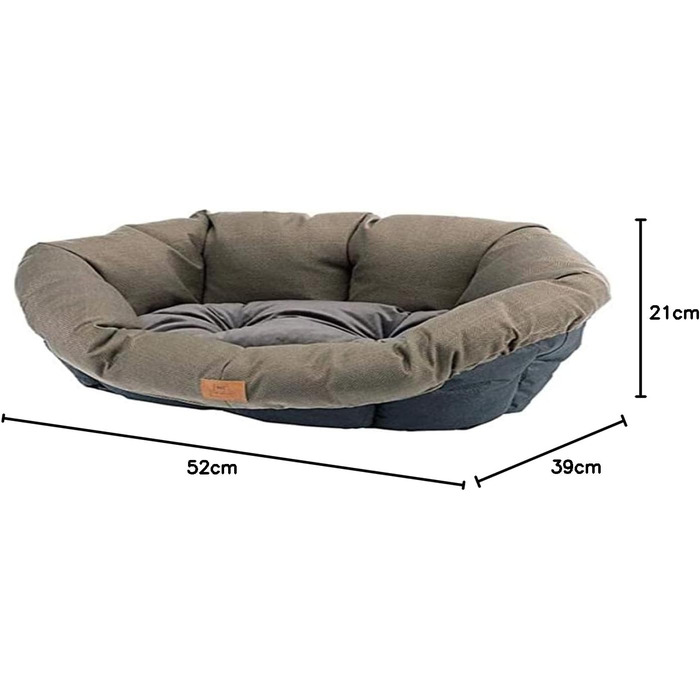 Крісло-лежанка для собак та котів Ferplast SOFA 'CUSHION' з 2 подушками, коричневе, 52 x 39 x 21 см