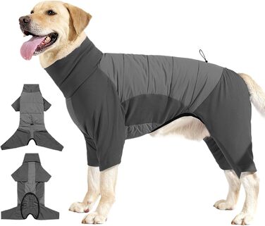 Зимовий теплий одяг для собак: тепла куртка з високим коміром, XL, для малих, середніх та великих порід, для прогулянок та альпінізму, сірий колір