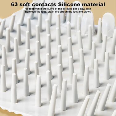 Автоматична мийка лап для собак і котів | Електрична чаша для миття лап з м'якими щетинками | Переносний очищувач для собак, котів, малих, середніх та великих порід (Білий, Рожевий)