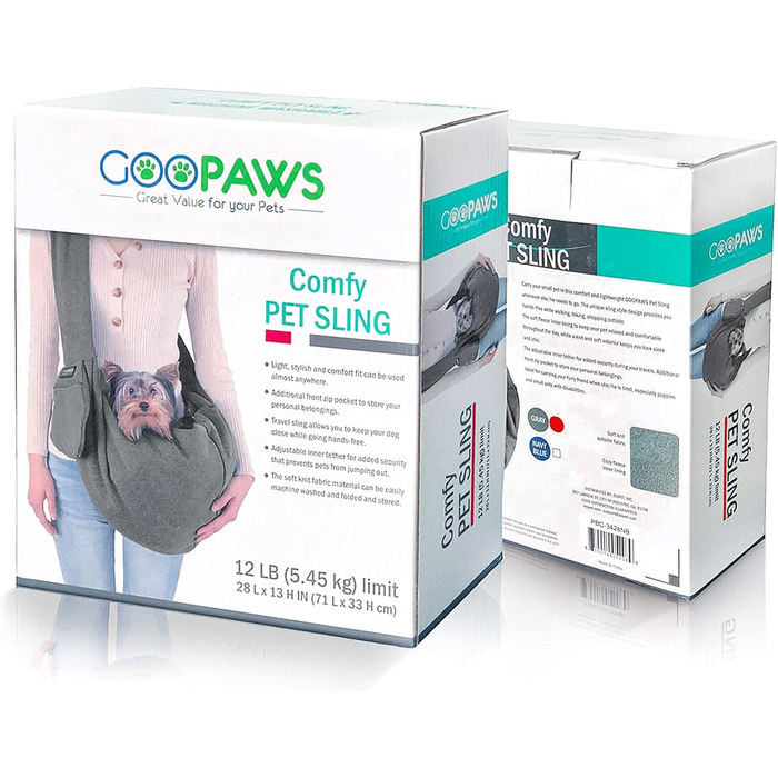 Сумка-кенгуру Jespet Bequemes для собак та котів, сіра. Зручна, дихаюча, з м'якого трикотажу, з кишенею, для подорожей, машинна стирка