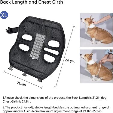 Рюкзак-переноска та повідковий ремінь для собак, для маленьких собак (4-8 кг) - чорний, XL, Wakytu