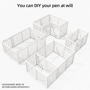 LoveTail Прозорий вольєр для собак з дверцятами, легкий у чищенні та встановленні, переносне огородження для цуценят для дому та саду (Білий, 77 см у висоту, 30,5 см)
