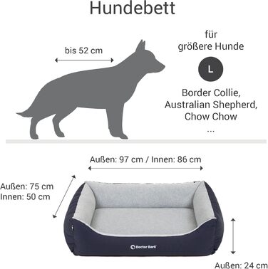 Ліжко для собак Doctor Bark Kleine Hunde - зручне та м'яке, зелений колір, розмір L (97x75 см)