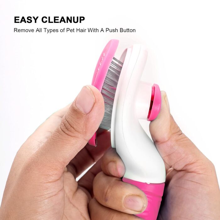 Щітка для грумінгу котів та собак з самоочищенням - для довгого та короткого волосся, видаляє відмерле підшерстя з масажем. Контроль випадіння шерсті