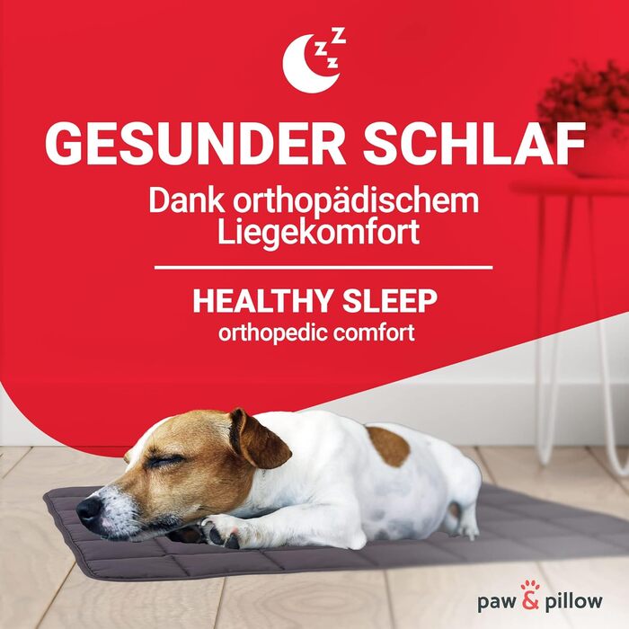 Лежак для собак paw & pillow® Outdoor та Indoor, стійкий до подряпин і укусів, миючийся, для подорожей, автомобіля та дому, сірий, розмір L, вироблено в Німеччині